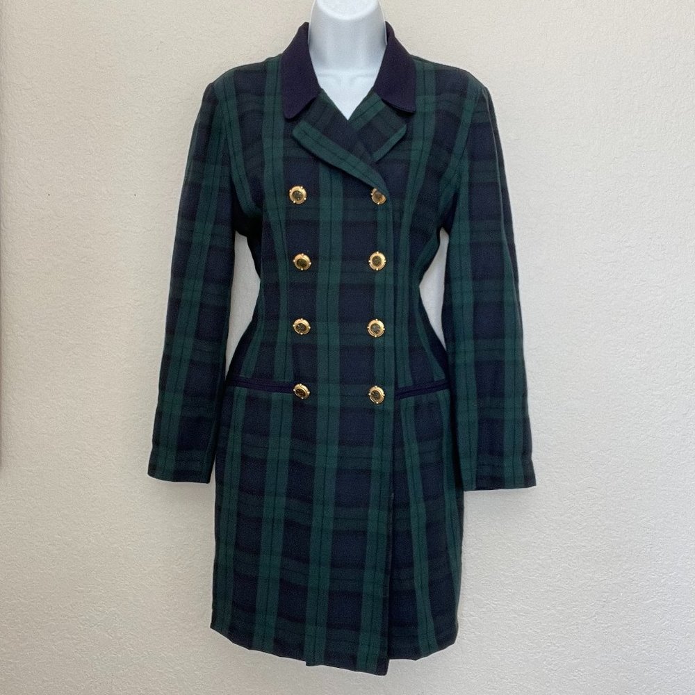 Vintage Plaid Mini Dress Blazer